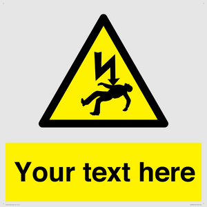 Custom Warning danger of death by electrocution